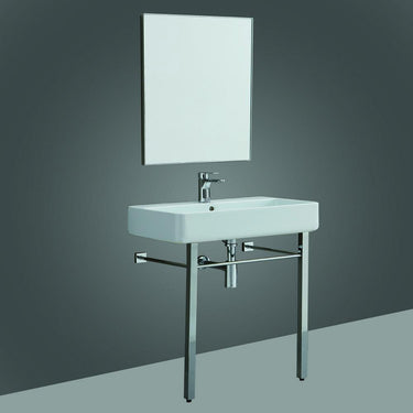 EVIVA Eliza 32 Inch Italian Ceramic Console Sink with Brass Stand Bathroom Vanity Eviva